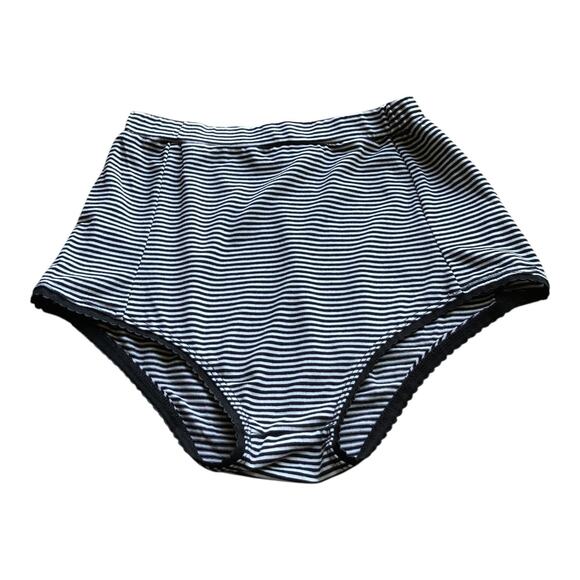 POL High Waist Black White Stripe Bloomer Underwear Women's Size Small - Picture 1 of 12